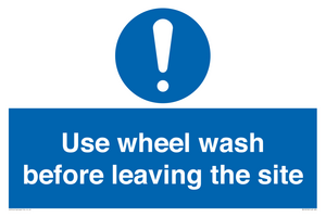 Use wheel wash before leaving the site